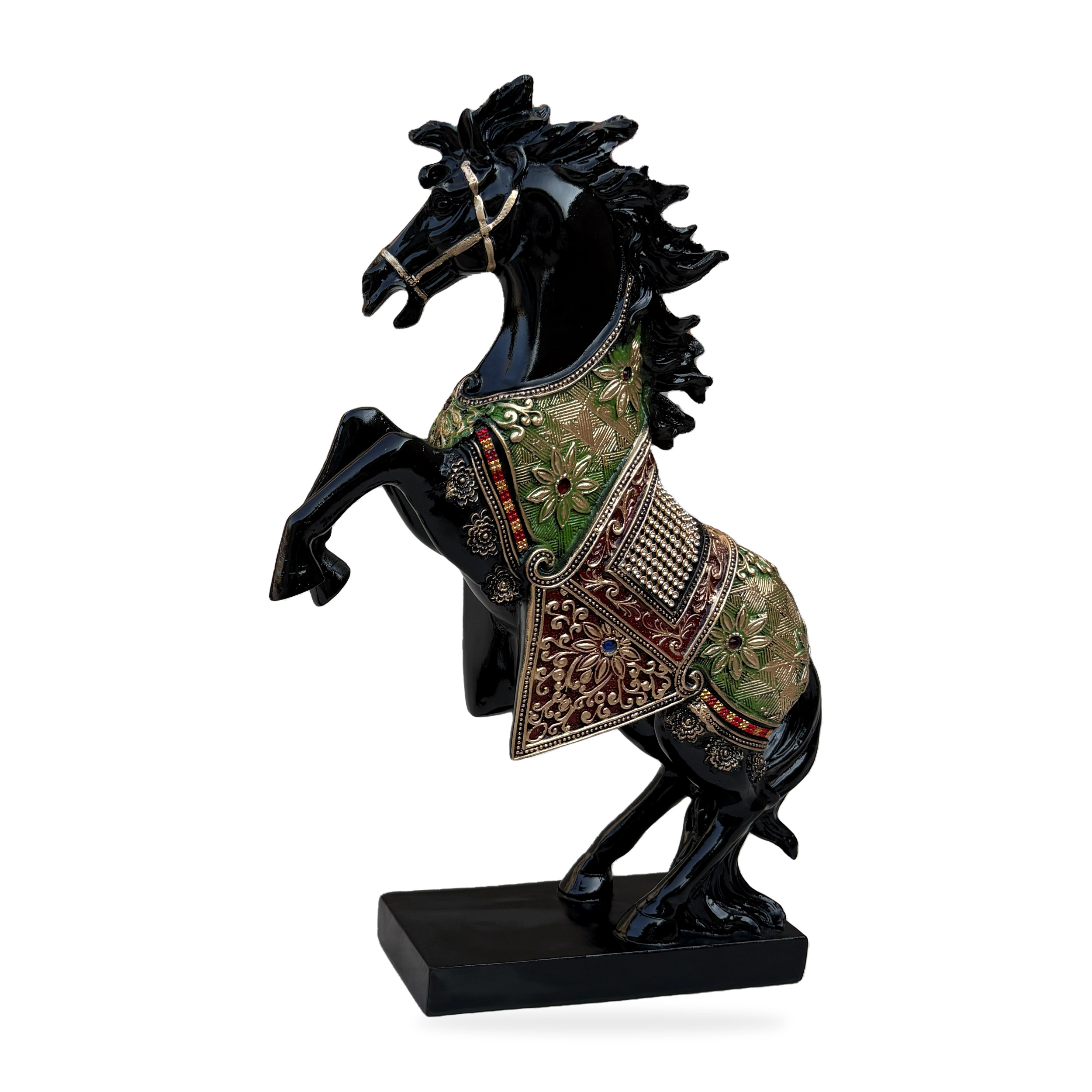 Black Horse Statue Showpiece for Home Decor, Resin, 15 Inch — photo — 2 of 9