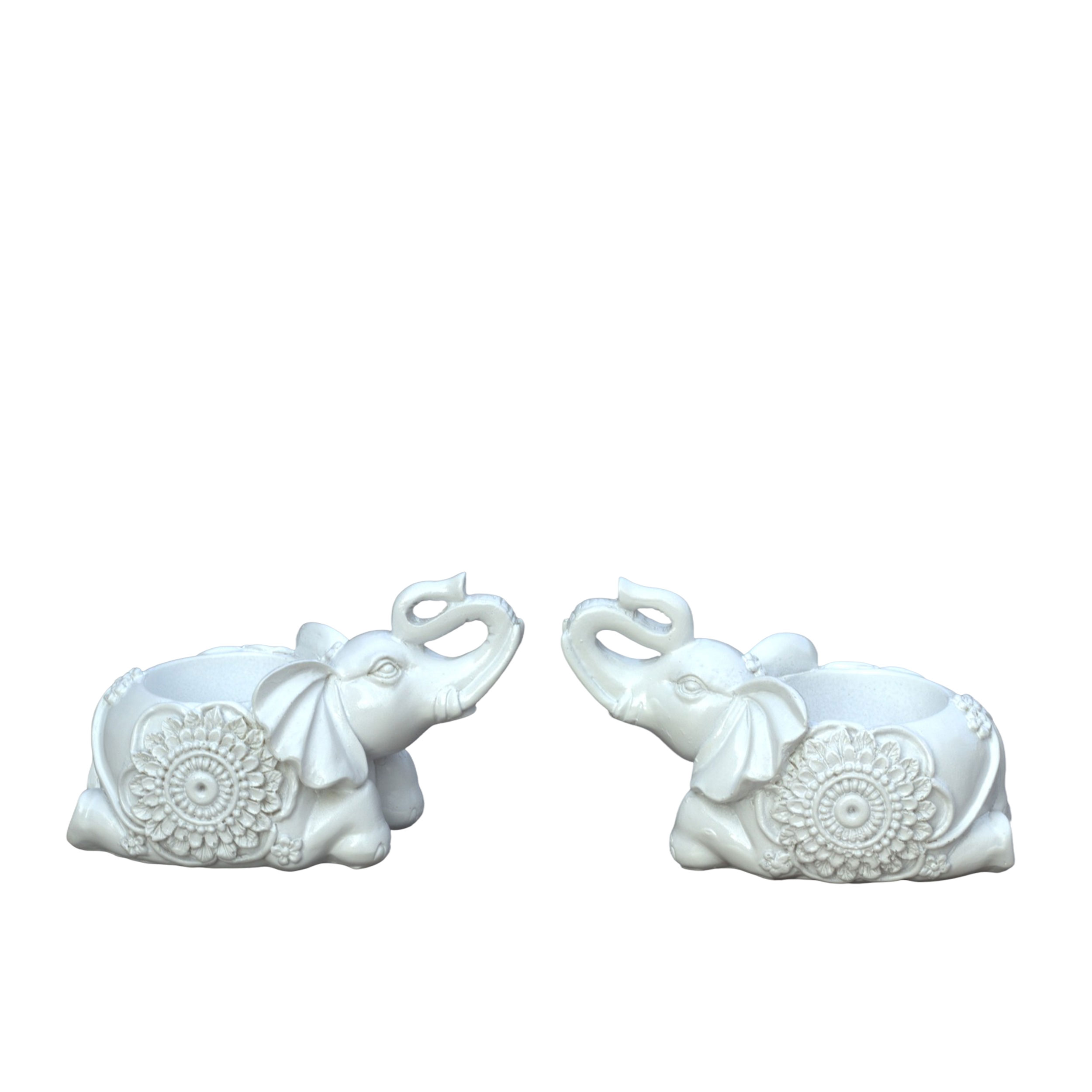 White Elephant Tealight Candle Holders, Set of 2, 5.5 Inch — photo — 2 of 9