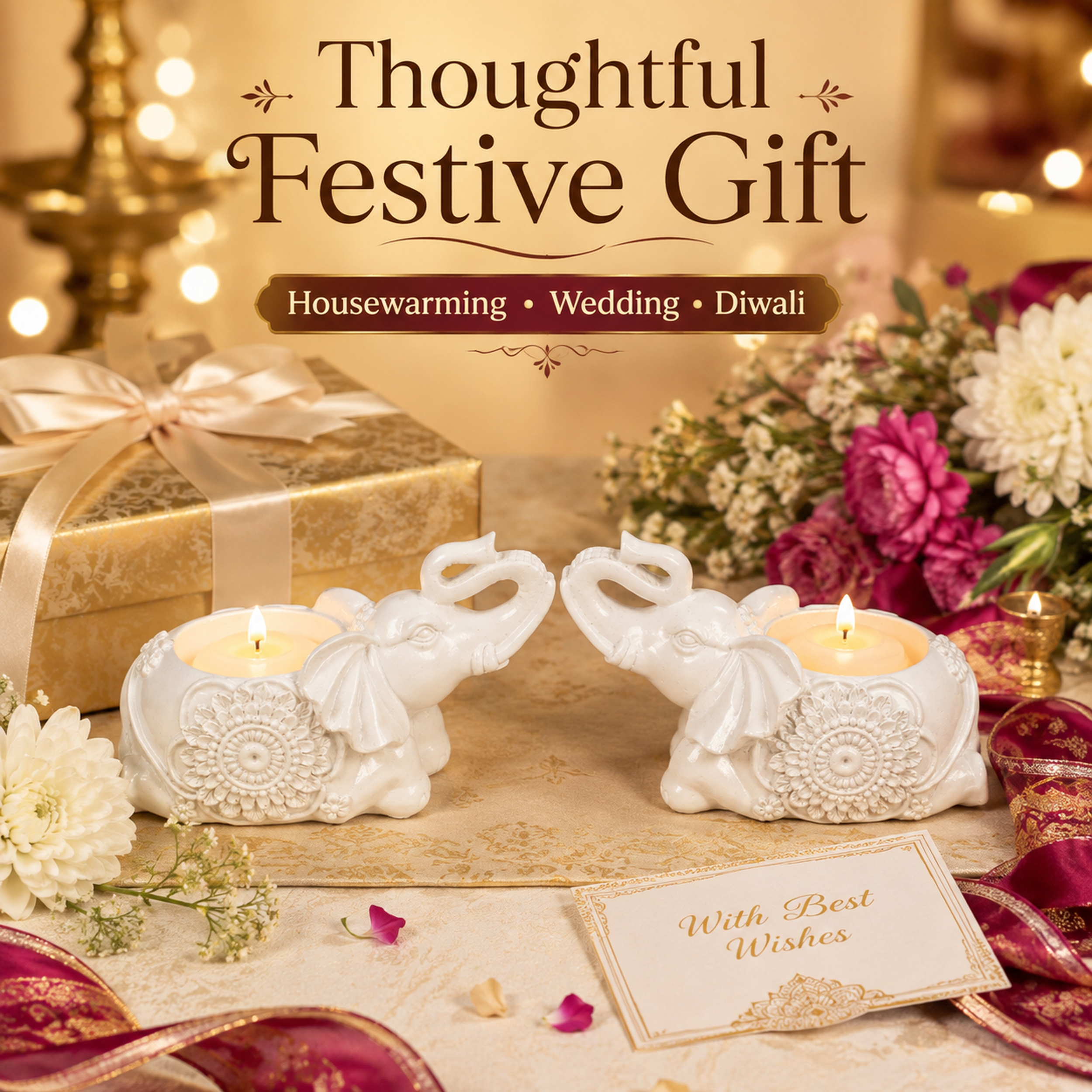 White Elephant Tealight Candle Holders, Set of 2, 5.5 Inch — photo — 9 of 9