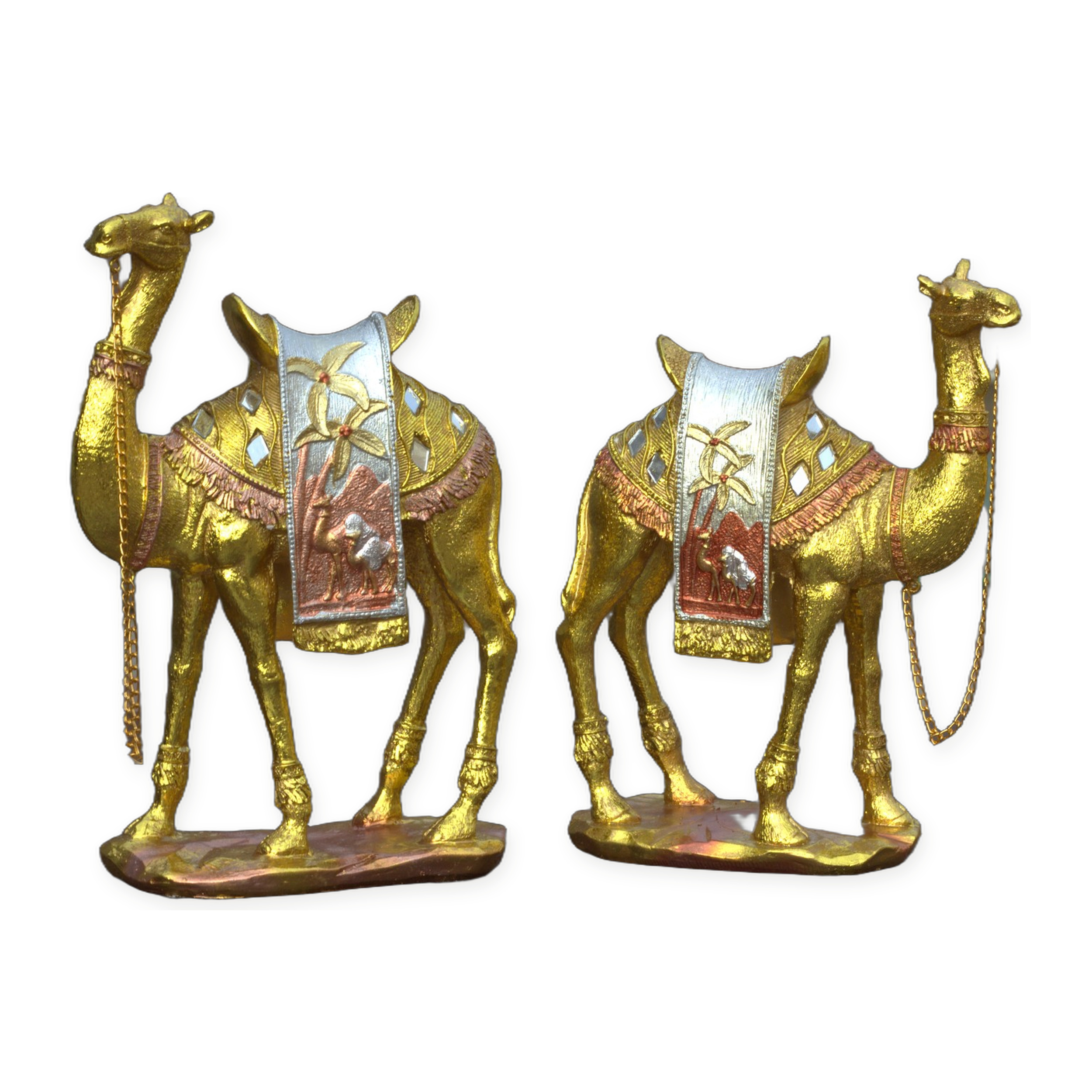 Gold Camel Statue Showpiece Pair, Set of 2, Resin, 10 Inch — photo — 2 of 9