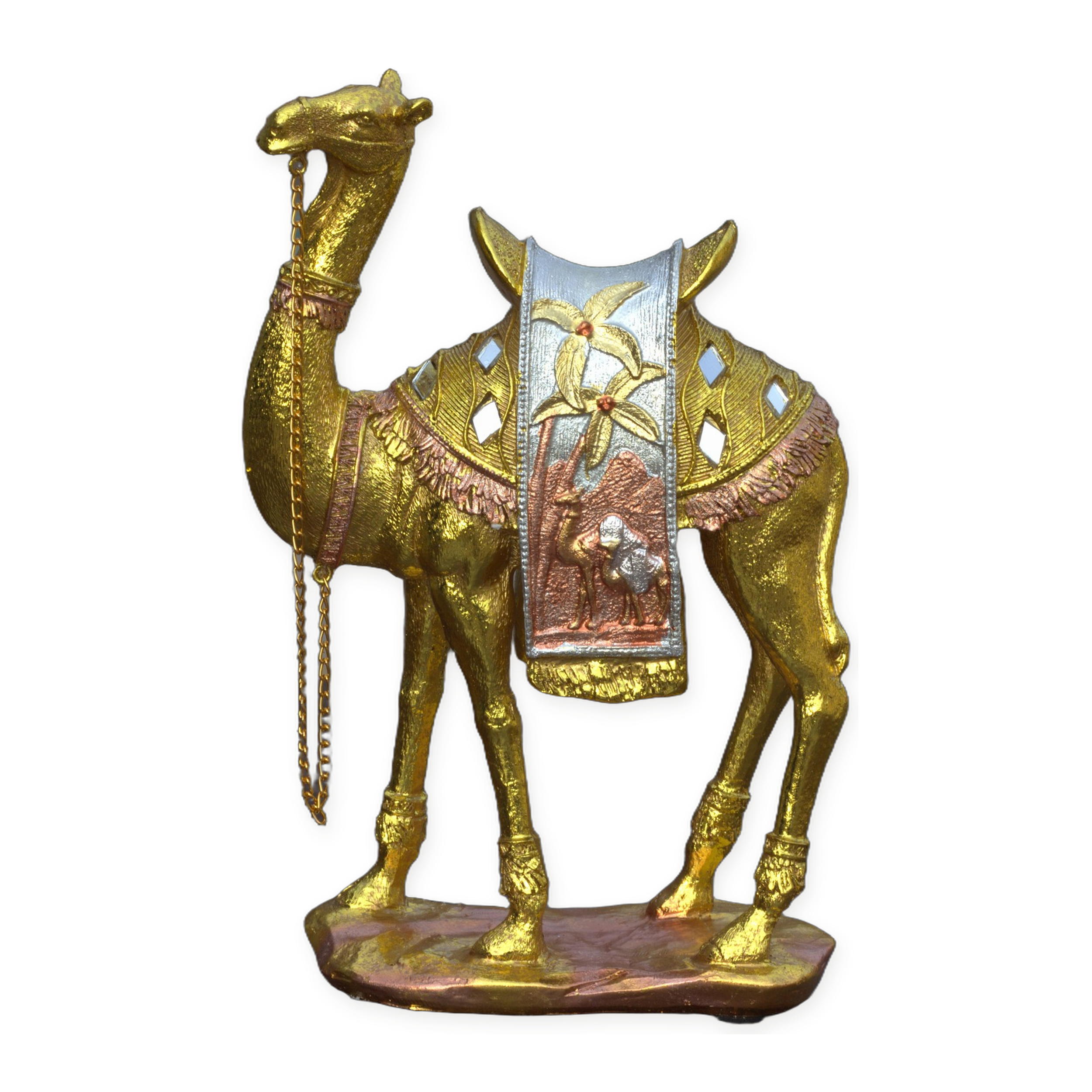 Gold Camel Statue Showpiece Pair, Set of 2, Resin, 10 Inch — photo — 6 of 9